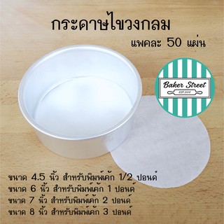 สินค้า กระดาษไขวงกลมรองอบขนมแพค 50 ชิ้น