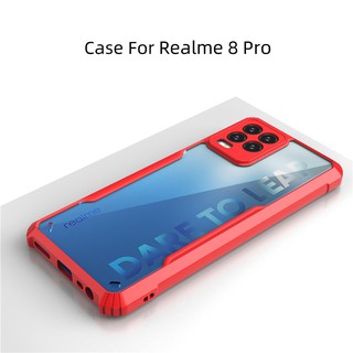 Realme Narzo 50i(พร้อมส่งในไทย)เคสกันกระแทกขอบสีหลังใสRealme C11 2021/Realme8 4G/5G/Realme8Pro/Realme C20/C25/C12/C21