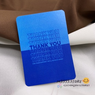 สินค้า (ใส่โค้ด G6AXQ ลดทันที 60.- ทั้งร้าน) การ์ดขอบคุณลูกค้า บัตรขอบคุณ thank you card blue twotone