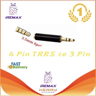 ไมค์อแดปเตอร์ 3.5mm 4 Pin TRRS to 3 Pin TRS Microphone Adapter แปลงไมค์ ปลั๊กแบบ 3 ขีด ออก 2 ขีด สำหรับกล้อง