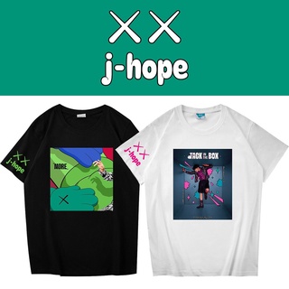 เสื้อยืดแขนสั้นลําลอง พิมพ์ลาย Kpop BTS J-HOPE Jack In The Box แฟชั่นฤดูร้อน สําหรับผู้ชาย และผู้หญิง