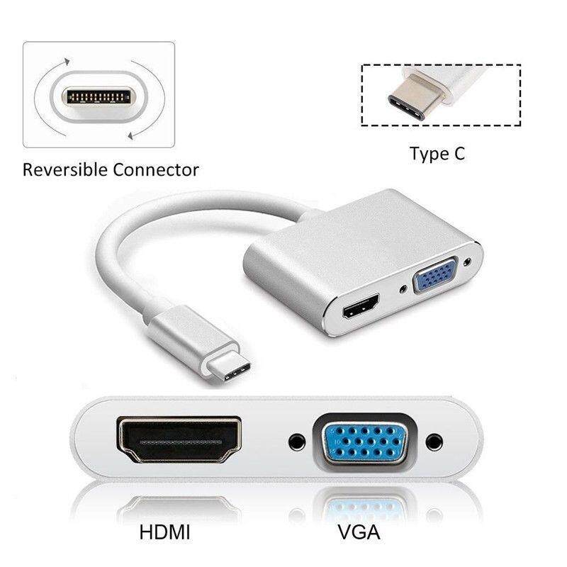 Adattatore Hub USB-C Multiporta: HDMI, VGA, USB 3.0, Ricarica - Per ASUS ZenBook Pro 3 E Altri