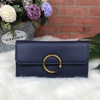 CHARLES &amp; KEITH CIRCULAR DETAIL WALLET สีกรม