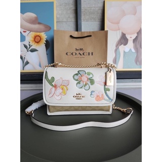 COACH C9230 KLARE CROSSBODY IN SIGNATURE CANVAS WITH FLORAL EMBROIDERY