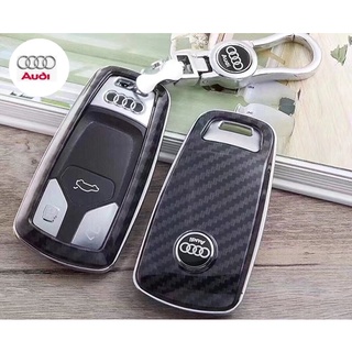 กรอบ-เคส ใส่กุญแจรีโมทรถยนต์ Audi Smart Key ลายเคฟล่า