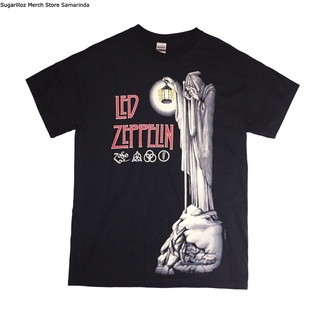 คอลูกเรือเสื้อยืดคอกลมZeppelin Hermit Led Band เสื้อเชิ้ต - Mผ้าฝ้ายแท้