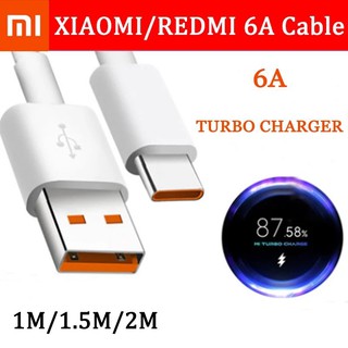 สาย Xiaomi 6A แท้ USB Type-C Fast Charging  For XIAOMI MI10 Ultra Mi11 Mi9 SE MIX3 Redmi K30 Pro K20 Note 9T 8 Pro 7