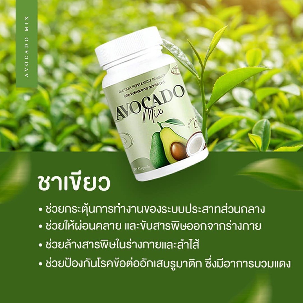 ภาพสินค้าAvocado Mix อะโวคาโด มิกซ์ อาหารเสริมลดไขมันในเลือด จากร้าน wawa_cosmetic บน Shopee ภาพที่ 6