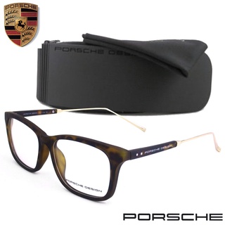 Porsche แว่นตา รุ่น 9287 C-17 สีน้ำตาลกะขาทอง กรอบเต็ม ขาข้อต่อ พลาสติก พีซี เกรด เอ กรอบแว่นตา Eyeglassse