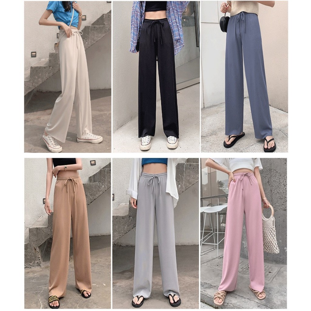 กางเกง ZARA กางเกงขายาว 9ส่วน ผ้านุ่ม ใส่สบาย มีเชือกผูก พร้อมส่งทุกสี |  Shopee Thailand
