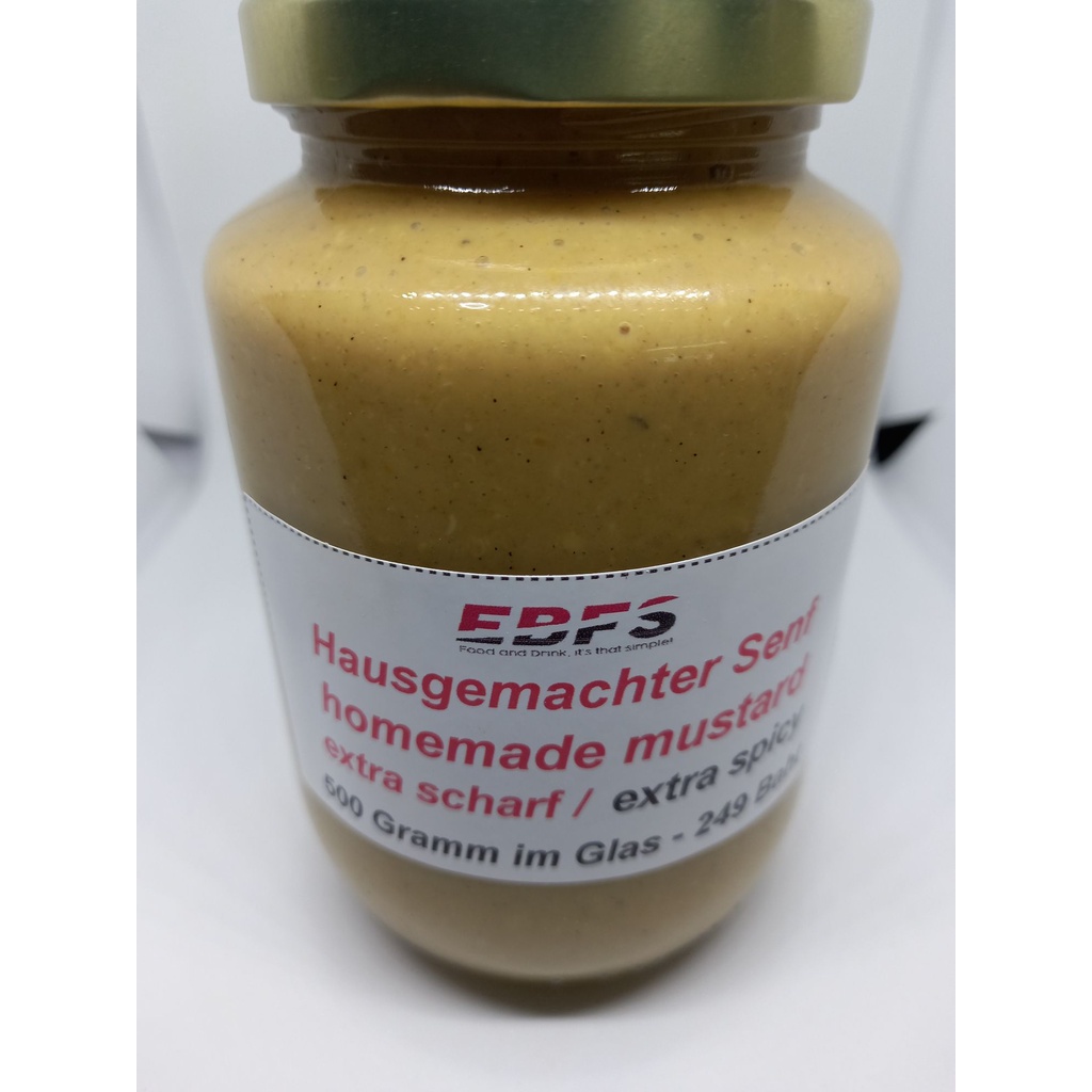 Hausgemachter Senf extra scharf 500 Gramm im Glass/ homemade mustard ...