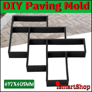 บล็อคแม่พิมพ์ทำทางเดินในสวนแบบ L 49x50 cm. แม่พิมพ์คอนกรีต ซีเมนต์ ปูน Pavement Mould