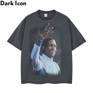 เสื้อยืด ผ้าฝ้าย พิมพ์ลาย Dark Icon Rocky สไตล์ฮิปฮอป เหมาะกับฤดูร้อน สําหรับผู้ชายS-5XL