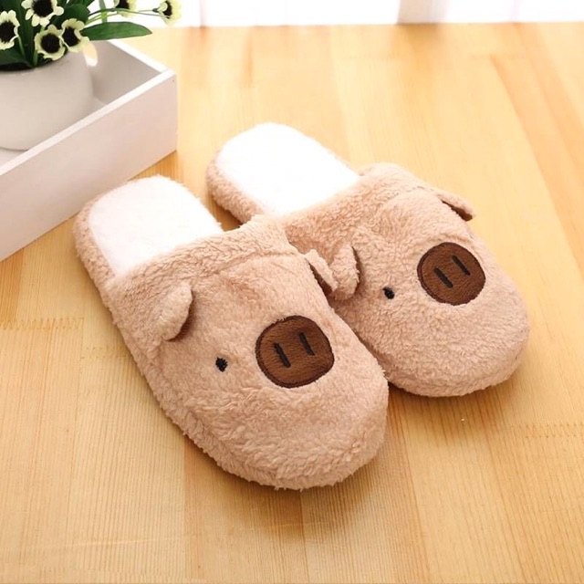 พร้อมส่ง-รองเท้าสลิปเปอร์-รองเท้าใส่ในบ้าน-slippers-หมูน้อย-หมูชมพู-ราคาถูกมาก