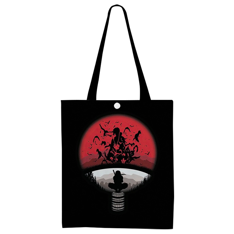กระเป๋าถือ-ผ้าแคนวาส-ลายการ์ตูนนารูโตะ-kakashi-sasuke-แฟชั่นสําหรับนักเรียน