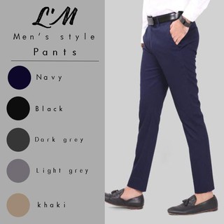 ภาพขนาดย่อของภาพหน้าปกสินค้ากางเกงแสลคผู้ชาย สไตล์เกาหลี ยืดได้ กางเกงใส่ทำงาน LM mens style จากร้าน lm.official บน Shopee