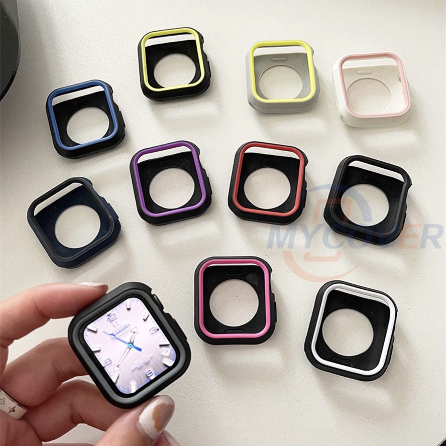 ภาพหน้าปกสินค้าเคสซิลิโคนนิ่ม สําหรับ Smart Watch Series 7 6 SE 5 4 3 2 1 45 มม. 41 มม. 44 มม. 40 มม. 42 มม. 38 มม.