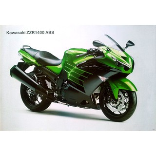 โปสเตอร์ รูปถ่าย รถมอเตอร์ไซค์ คาวาซากิ Kawasaki ZZR1400 ABS MOTORCYCLES 2012 POSTER 24”X35” JAPANESE MOTORBIKES