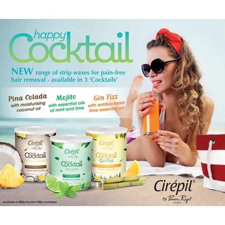 Cirepil Strip Wax tin Cocktail New Scented Tin Wax 800g.สติปแว๊กซ์รูปแบบกระป๋อง ใช้ผ้าดึง สะอาด รวดเร็วแว๊กซ์ร้อนกระป๋อง