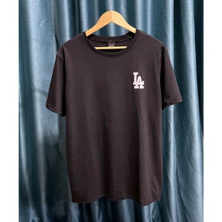 เสื้อยืดผ้าฝ้ายพิมพ์ลายขายดี ♤LA series Round Neck T-shirt Sports Short Sleeve T-Shirt Oversize shirt #15