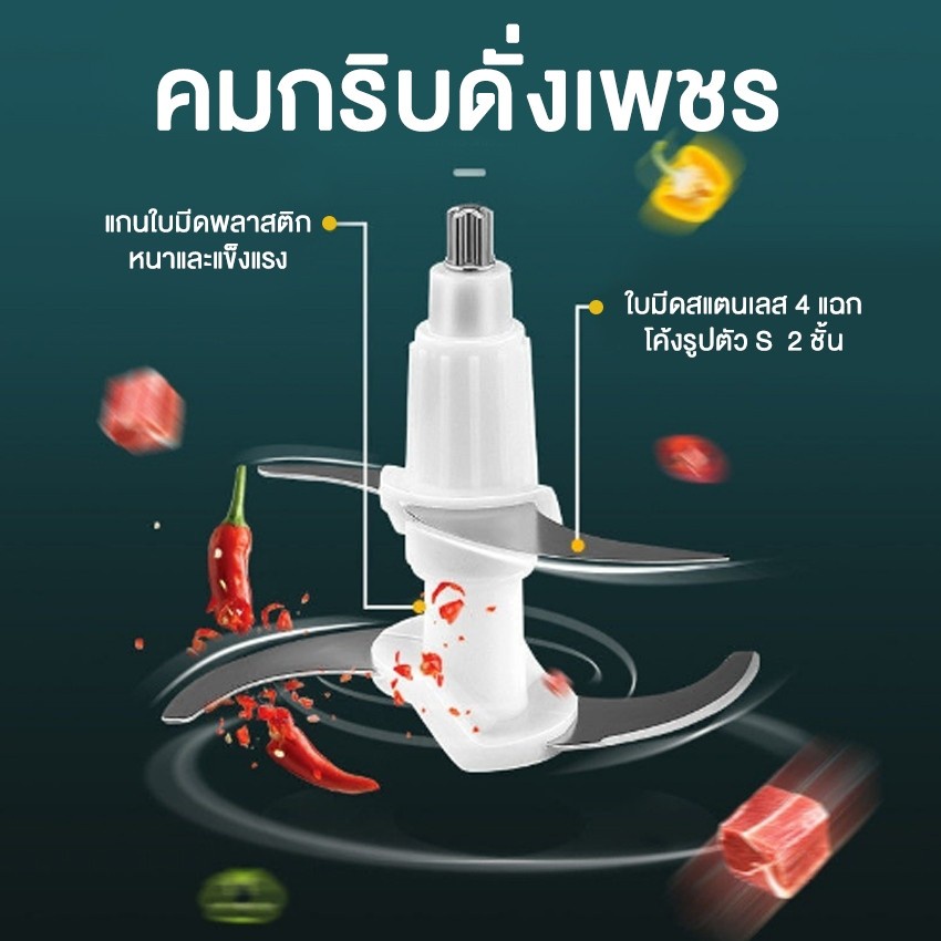 mxnec-เครื่องปั่น-ไฟฟ้า-ความจุ-2-ลิตร-4-ใบมี-เครื่องปั่นอเนกประสงค์-ปั่นหมู-ผัก-ผลไม้-ผสมอาหาร-เครื่องบดสับ-m1689