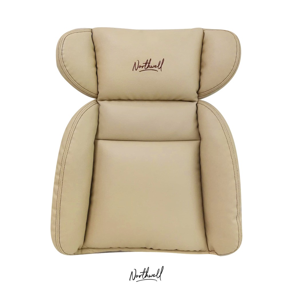 Northwell เบาะรองหลัง สีเบจ รองเต็มหลัง Full Back Support ใช้บนรถ เก้าอี้ทำงาน นั่งสบายเข้าสรีระ ลดอาการปวดหลัง