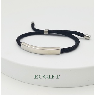 Ecgift BR005   กําไลข้อมือปรับได้  กําไลสลักชื่อ จี้กําไลข้อมือ กําไลข้อมือสเตนเลสถัก ปรับได้ เครื่องประดับ