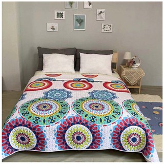 ผ้าคลุมเตียง สีสวย สีสด ลายสวย เนื้อนุ่ม  คุณภาพดี  ขนาด 220*240 cm