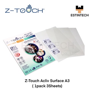 Z-Touch (แผ่นฆ่าเชื้อไว้รัสและแบคทีเรีย) Z-Touch Acliv Surface A3 (1pack 3Sheets) สำหรับจุดสัมผัสร่วมแบบใส