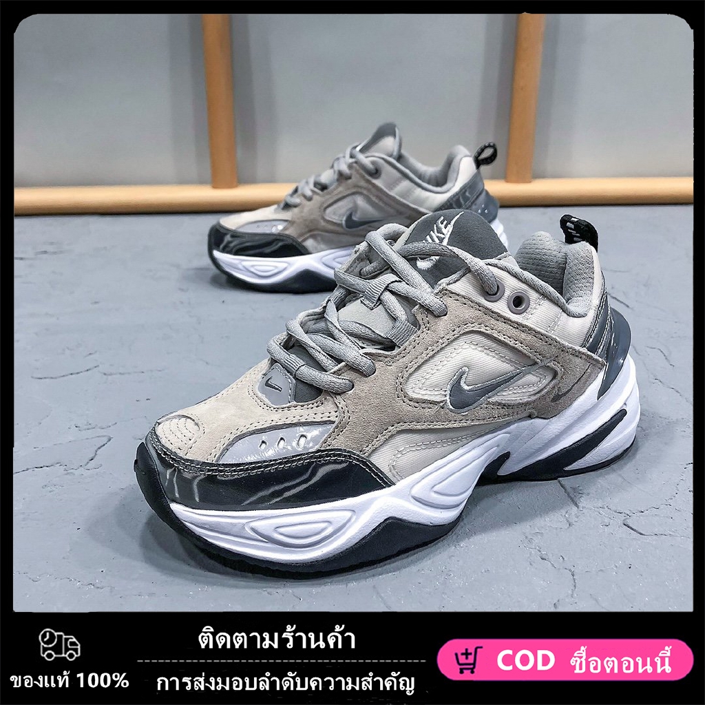 แท้-nike-มาใหม่-nike-m2k-tekno-รองเท้าวิ่งสุดคลาสสิค-รองเท้าผ้าใบระบายอากาศ-ไอคอนแฟชั่น-ขาว