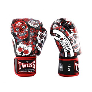 สินค้า นวมชกมวย ทวินส์ สเปเชี่ยล Twins Special Fancy Boxing Gloves FBGVL3-53 Skull Red-Black Training Gloves Sparring gloves