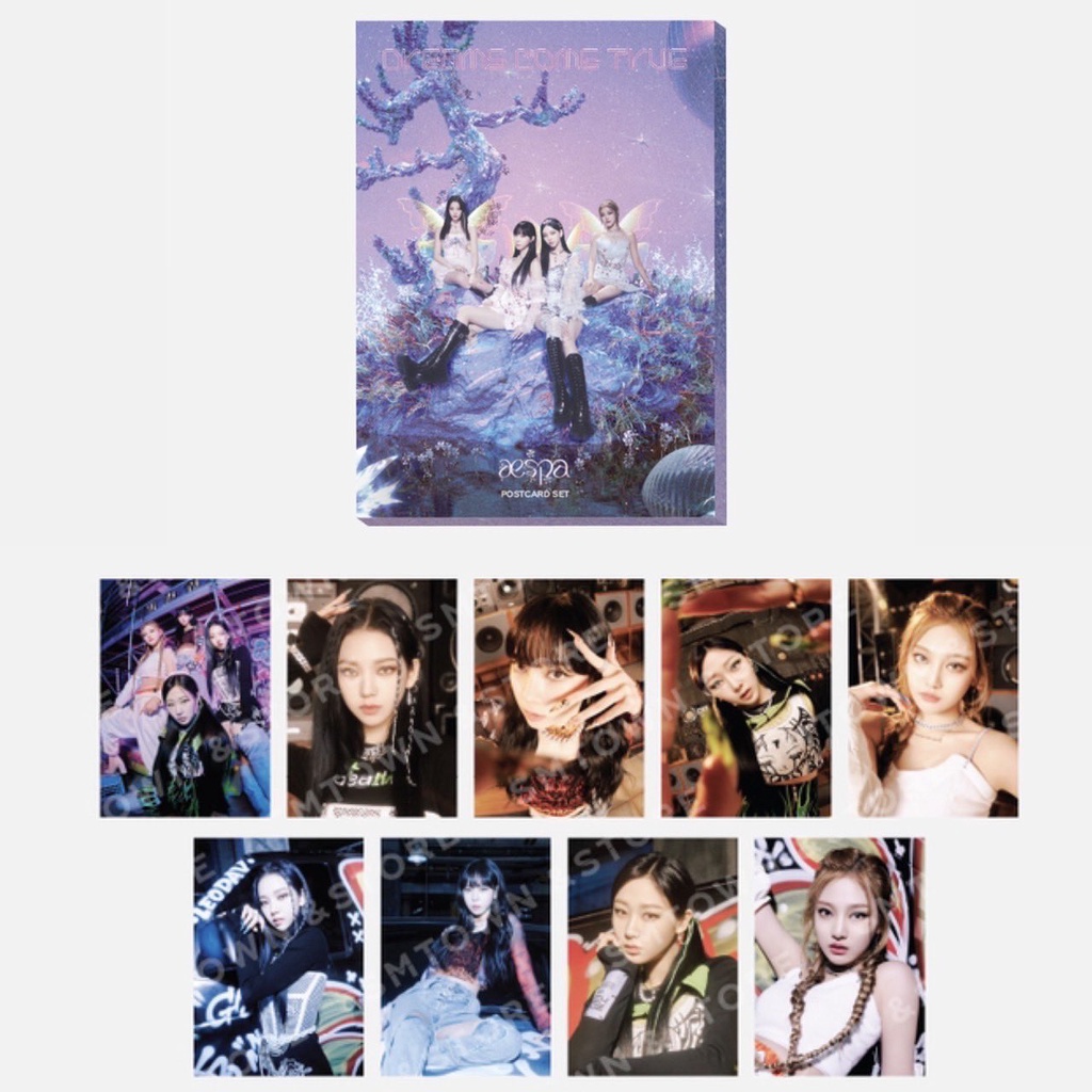 ของแท้-พร้อมส่ง-aespa-dreams-come-true-md-postcard-hologram-photo-p4x6-photo-set-karina-giselle-winter-ningning
