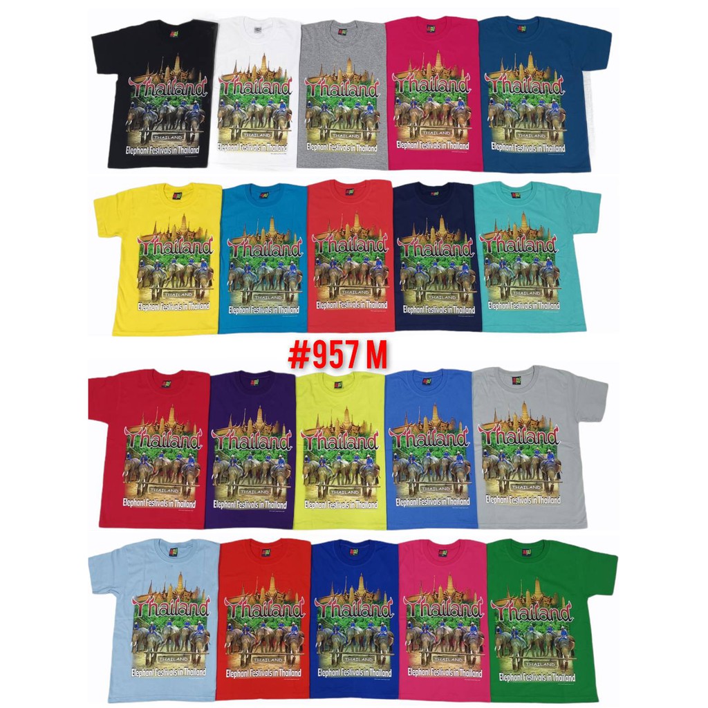 เสื้อยืดสีดำอินเทรนด์เสื้อยืด-ไทยแลนด์-สกรีนลายช้างno-957-souvenir-t-shirt-thailand-ของฝากต่างชาติ-ของฝากจากไทย-เสื้อคนอ