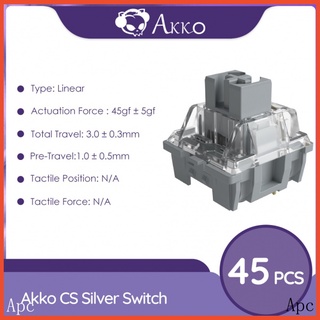 Akko CS Silver Switch 45pcs Linear Switches, 3-pins for MX Mechanical Keyboard