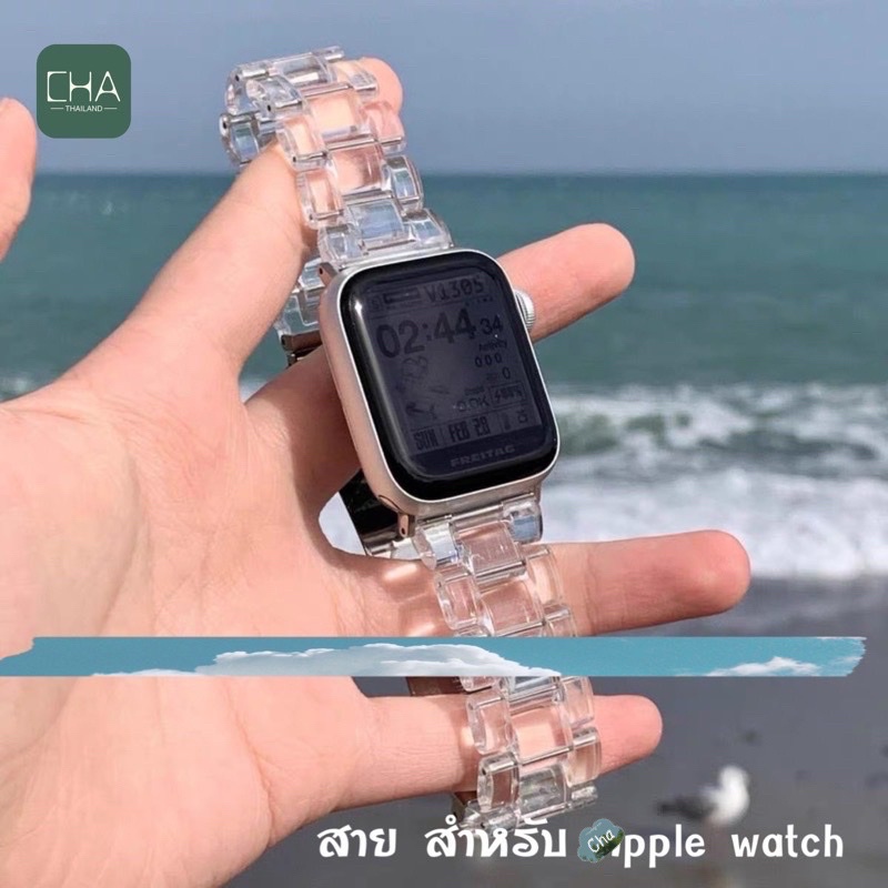 สายสีใส-สาย-นาฬิกา-watch-7-6-5-4-3-2-1-se-strap-สาย-hw22plus-hw37-hw12-สาย-iwatch-38-40-41-42-44-45มม