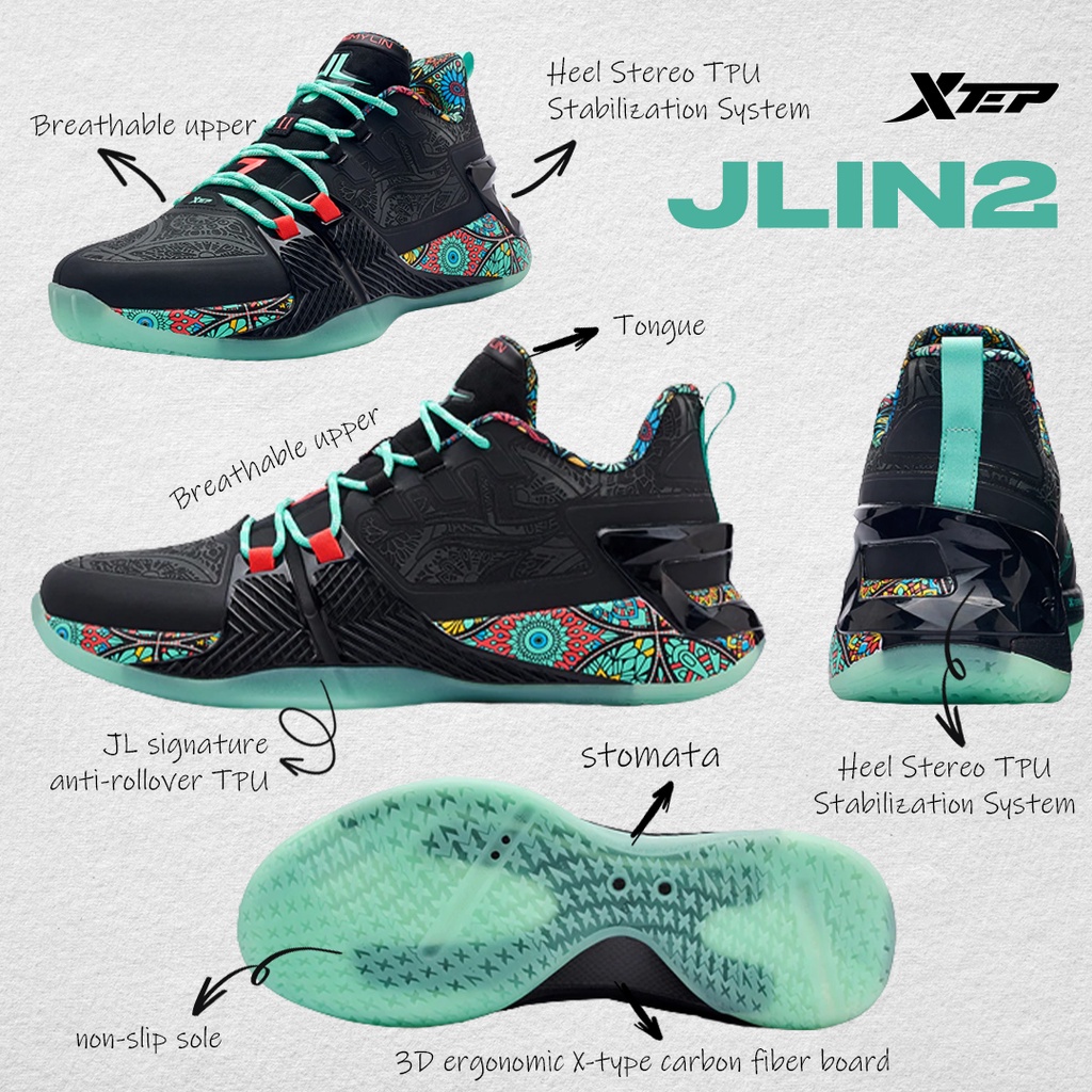 ภาพหน้าปกสินค้าXtep Jlin2 Jeremy Lin รองเท้าบาสเก็ตบอล รองเท้ากีฬาสําหรับผู้ชาย สีใหม่สีม่วง จากร้าน xtep_pro.th บน Shopee