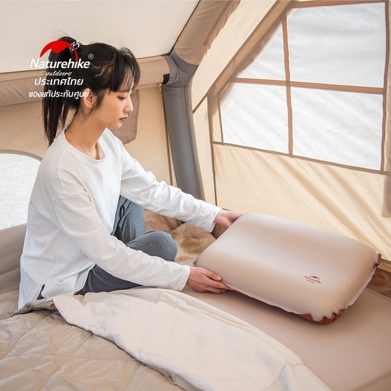 หมอนพองลม-naturehike-3d-comfortable-silent-foam-pillow-พกพาสะดวก-ของแท้ประกัน-nh-thai-ออกใบกำกับภาษีได้