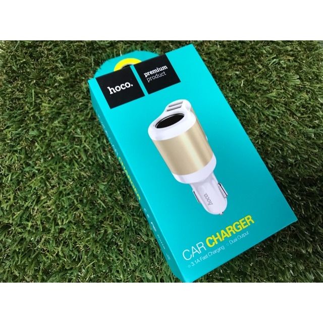 hoco-car-charger-2in1หัวชาร์จในรถ-2-usb-เพิ่มช่องจุดบุหรี่