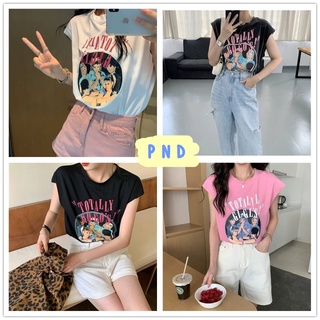 เสื้อยืดแขนกุด สกรีนลาย เกาหลีมากกก น่ารักมากฟรีไซส์อก 32-38 ใส่ได้ ยาว:63 CM มี3สี