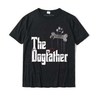 เสื้อยืด ผ้าฝ้าย พิมพ์ลาย The Dogfather Dad Dog ขนาดใหญ่ สําหรับผู้ชายS-5XL