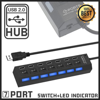 ภาพหน้าปกสินค้าHigh Speed USB 2.0 Hub 7 Port ช่องต่อ USB 2.0 แบบ 7 ช่อง (สีดำ) ซึ่งคุณอาจชอบราคาและรีวิวของสินค้านี้