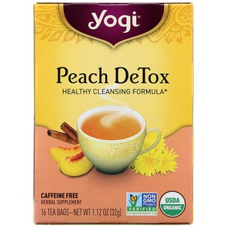 ขายแยกซอง 2 กรัม Yogi Tea, Peach DeTox, Caffeine Free