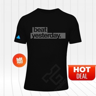 เสื้อยืดสีขาว - Dri-FitGARMINBeatYesterdayเสื้อยืดวิ่งแขนสั้นไมโครไฟเบอร์