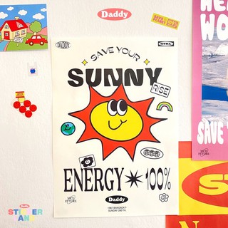 DADDY | Poster A3 Save Your SUNNY โปสเตอร์ ลายพระอาทิตย์