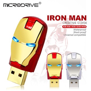 Iron Man หน่วยความจำแฟลชไดรฟ์ USB U ดิสก์มนุษย์เหล็ก U ดิสก์หัวดิสก์ U 4GB 8GB 16GB u disk