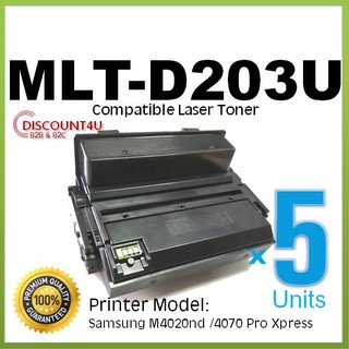 ** Pack 5 ** Discount4U ตลับหมึกเลเซอร์ Toner MLT-D203U ใช้กับ Samsung M4020ND