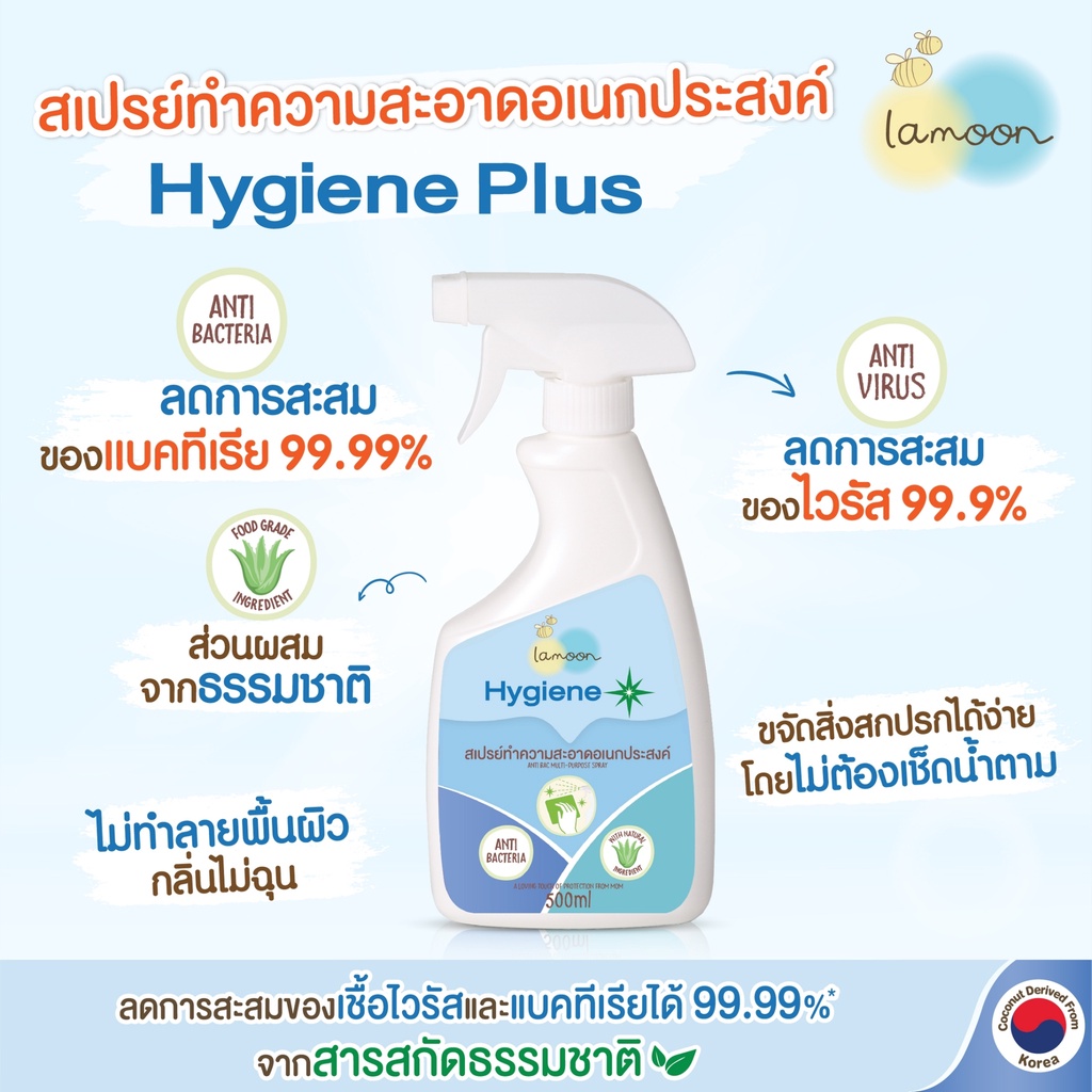 lamoon-hygiene-plus-ละมุน-สเปรย์ทำความสะอาดอเนกประสงค์-สเปรย์อเนกประสงค์-น้ำยาอเนกประสงค์-multi-purpose-spray-500ml