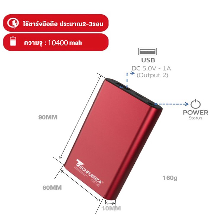 แบตสำรองชาร์จเร็ว-10400mah-แท้100-power-bank-แบตมือถือ-แบตสำรองแท้-แบตเตอรี่สำรอง