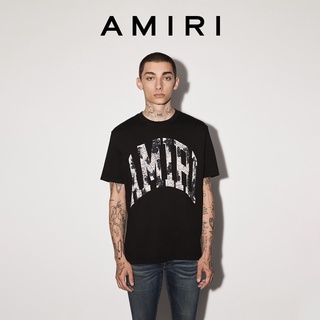 [S-5XL] เสื้อยืด ผ้าฝ้าย พิมพ์ลายโลโก้ AMIRI Pre-Fall สําหรับผู้ชาย