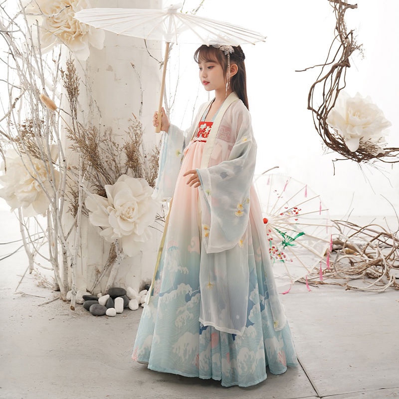 ชุดจีนโบราณ-กระโปรงนางฟ้า-ชุดเจ้าหญิง-เสื้อผ้าเด็ก-กระโปรงทรงจีน-เย็บปักถักร้อย-แต่งตัวถูกมาก-ชุดเด็กผู้หญิง110-160c